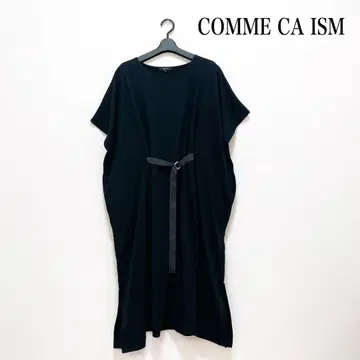COMME CA ISM 돌먼 소매 롱 원피스 블랙 넉넉한 체형 커버