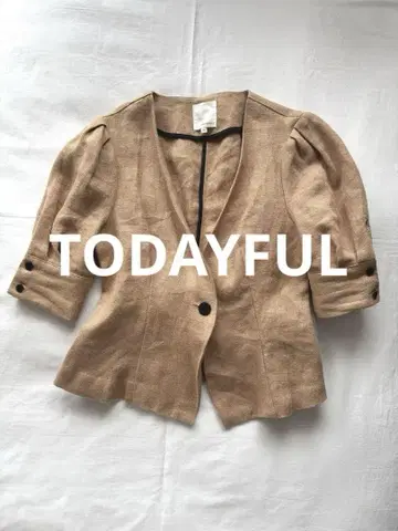 새상품급 TODAYFUL 린넨 칼라리스 자켓