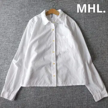 MHL 둥근 카라 라운드 칼라 셔츠 얇은 소재 코튼 사이즈 2