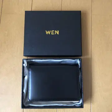 WEN 블랙 가죽 명함지갑