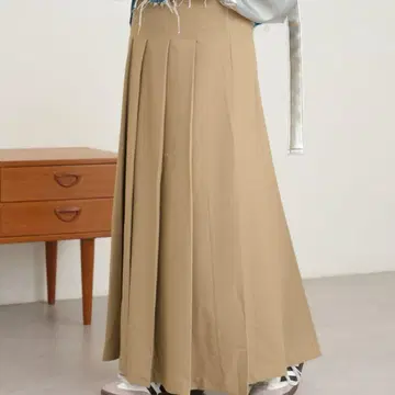 베이지 플리츠 스커트 S 디키즈