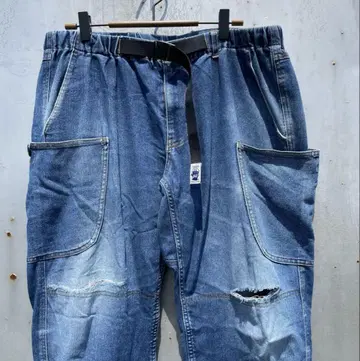 GRIP SWANY 그립스와니 캠핑 팬츠 데미지 데님