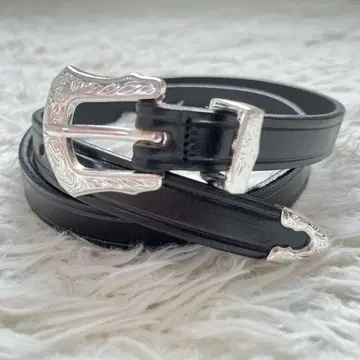 USA제 TORY LEATHER WESTERN BELT BLACK