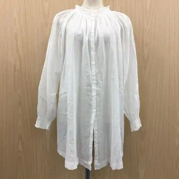 퓨어세신 면 린넨 오버 사이즈 시어 블라우스 F0624A13