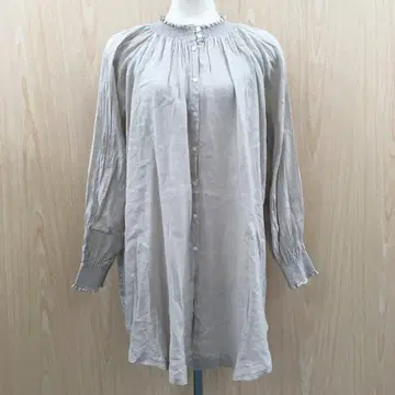 퓨어세신 면 린넨 오버 사이즈 시어 블라우스 F0624A14