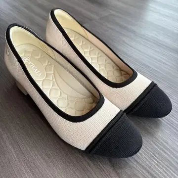 VIVAIA 베이지 블랙 펌프스 23cm
