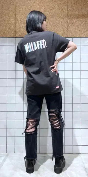 MILKFED. 블랙 스트레이트 데님