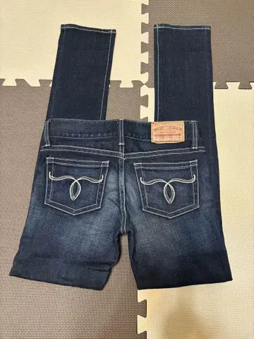 moussy 파우더 스키니 데님 화이트 스티치 팬츠 레어