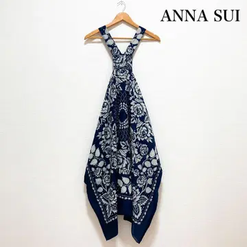 ANNA SUI 안나수이 코튼 원피스 네이비 미국제 봄/여름