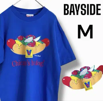 BAYSIDE 베이사이드 티셔츠 핫도그 반팔 파랑 블루 여성용