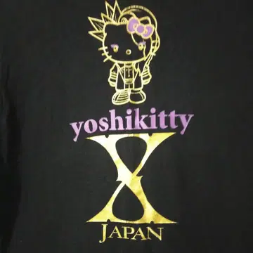 레어 새상품급 요시키티 yoshikitty 티셔츠 블랙 M X 키티