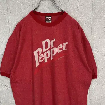 Dr Pepper 닥터 페퍼 기업 로고 프린트 링거 티셔츠 XL
