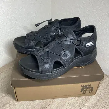 moz 모즈 통굽 레이스업 스포츠 샌들 블랙 LL 사이즈 24.5cm