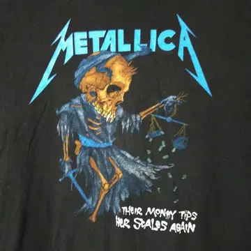 새상품급 메탈리카 METALLICA 티셔츠 블랙 XL 스컬 검 편대