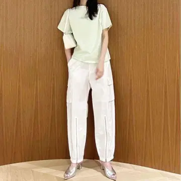 searoomlynn 시루무린 헴 지퍼 루즈 카고 팬츠 M 화이트