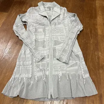 히로코코시노 메쉬 카디건 집업 페일 그레이 38
