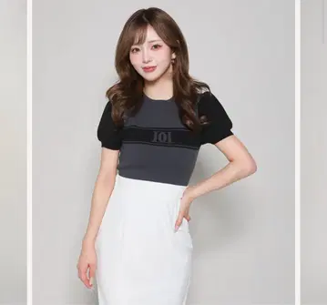Darich DD 로고 바이컬러 니트 탑