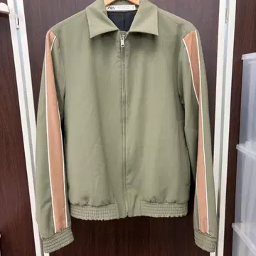 A10.자라 사이드 라인 카라 부착 집업 블루종 자켓 S