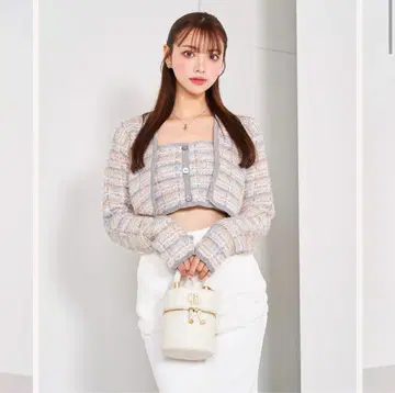 Darich 믹스 트위드 니트 탑