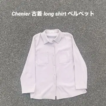 Chenier 구제 의류 롱 셔츠 벨벳