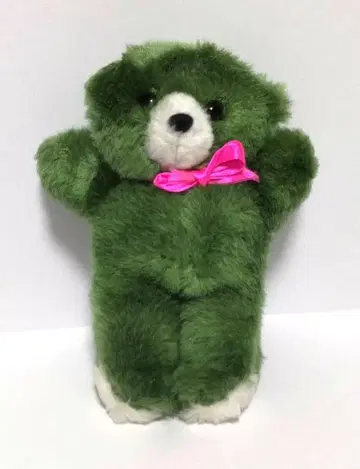 곰 봉제 인형 쇼와 레트로 그린 곰 애니멀 동물