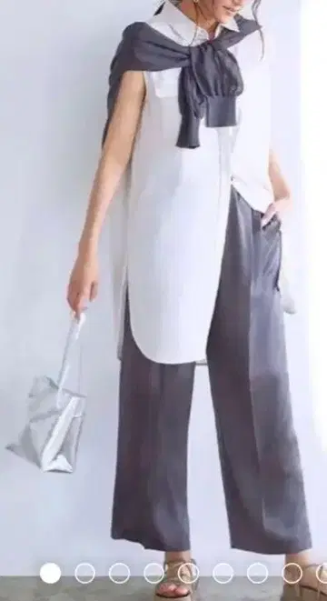 PLST 플라스테 새틴 팬츠 와이드 팬츠