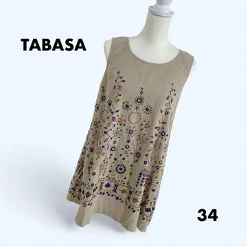 TABASA 타바사 자수 튜닉 34 슬리브리스 타카시마야 린넨