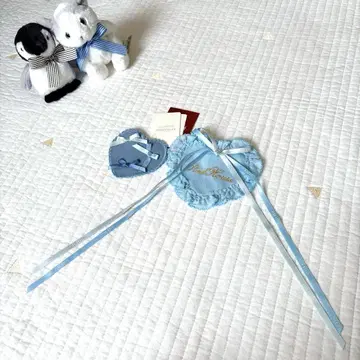 핑크하우스 하트 와펜 브로치 2개 블루 미사용 새상품
