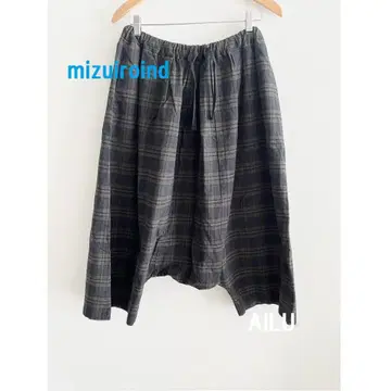 mizuiroind 체크 사루엘 팬츠 M 사이즈 2 네이비 54447