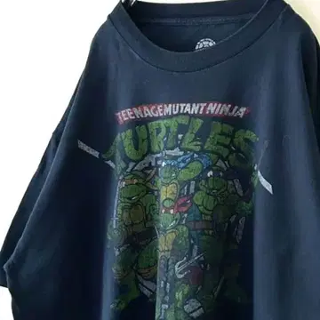 뮤턴트 터틀즈 TURTLES 닌자 티셔츠 XL 네이비 컬러 구제 의류