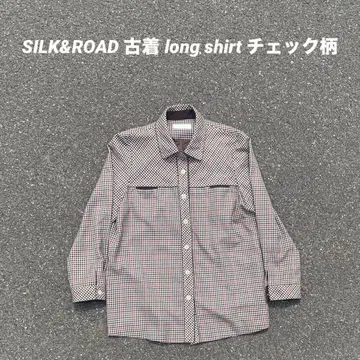 SILK&ROAD 구제 의류 롱 셔츠 체크 무늬
