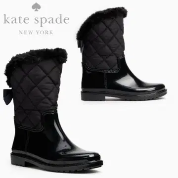 kate spade 블랙 퀼팅 레인부츠