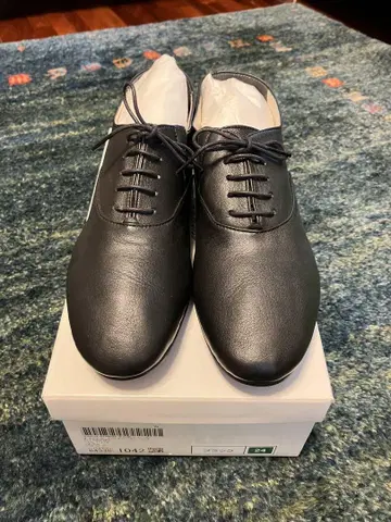 블랙 가죽 레이스업 주스 24cm