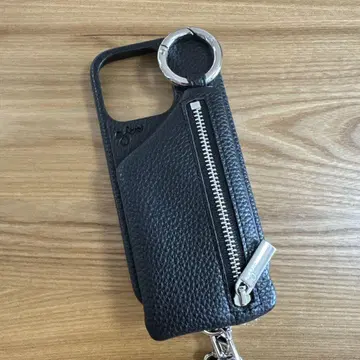 iPhone15pro 블랙 가죽 스마트폰 숄더백