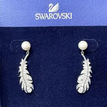 SWAROVSKI/스와로브스키/피어스 펄/페더/깃털/새상품급