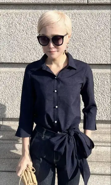 JENNE 제네 프렌치 리본 블라우스 M 새상품급