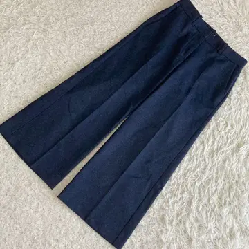 띠어리 와이드 팬츠 네이비 00 턱 디테일 오피스 깔끔한