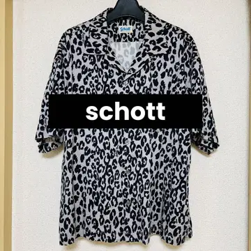 schott 레오파드 알로하 셔츠 프리 사이즈