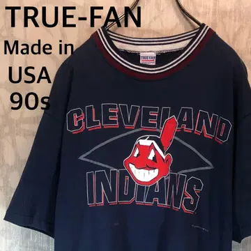 TRUE-FAN CLEVELAND INDIANS 티셔츠 90s 링거 N
