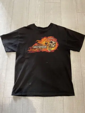 HARLEY-DAVIDSON 스컬 티셔츠 블랙