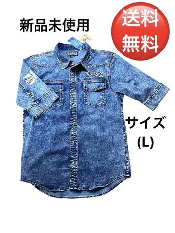 Norton 5부 소매 데님 셔츠 LARGE