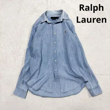 랄프 로렌 모던 데님 셔츠 버튼 다운 라이트 블루 루즈핏 L 상당