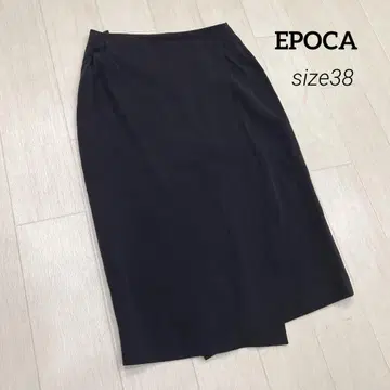 에포카 EPOCA 이탈리아제 랩스커트 38 블랙 포멀