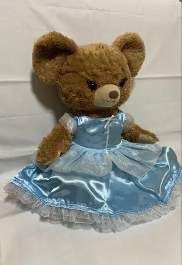 스카이블루 새틴 드레스 봉제 인형용