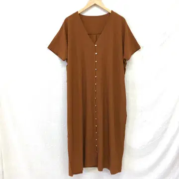새상품급 안티카 쉘 버튼 원피스 V넥 셔츠 원피스 체스넛