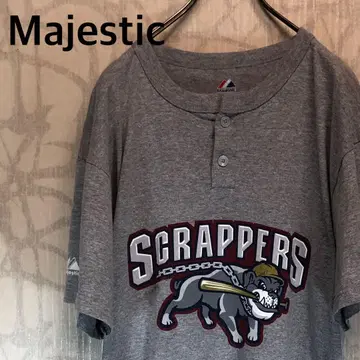 마제스틱 SCRAPPERS 버튼 티셔츠 베이스볼 셔츠 N