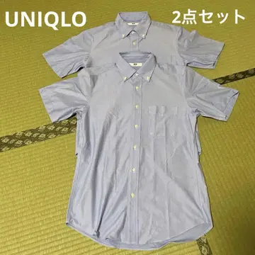 유니클로 드라이 다리미 저지 셔츠 반팔 블루 2개 세트 S