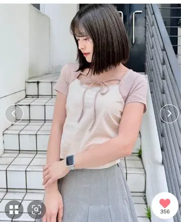 nomae 바이컬러 레이어드 티셔츠