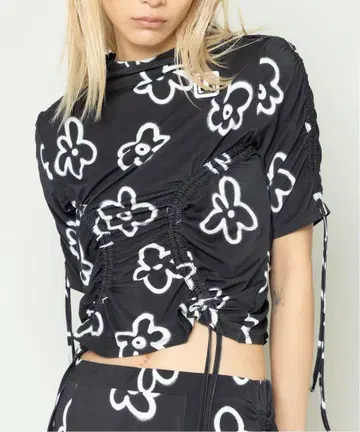 irojikake Transform Tops(BLACK) 플라워 프린트