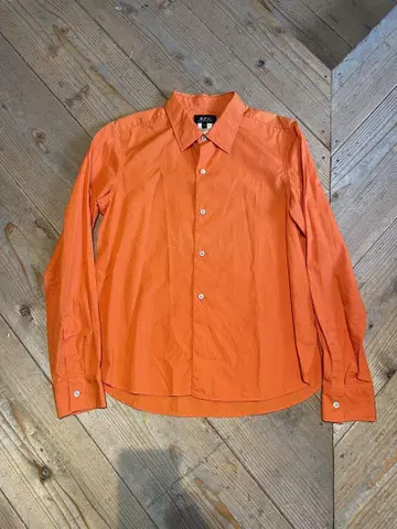 A.P.C. 오렌지 긴팔 셔츠 38 프랑스제